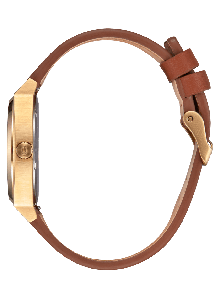 Time Teller Leather - Light Gold / White Sunray View 3