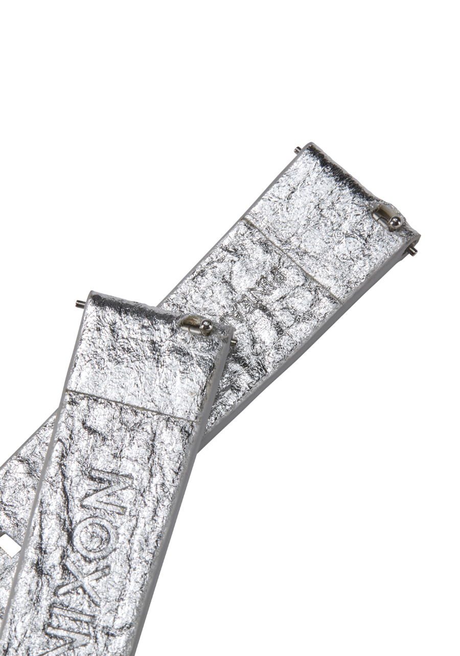 16mm Pineapple Leather Band - Silver Foil View 4