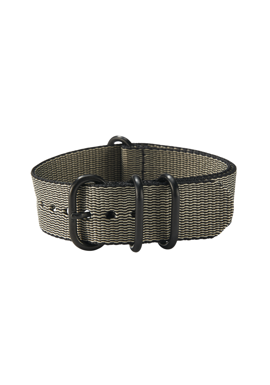 20mm Nylon #TIDE One Piece Band - Khaki / Black View 2