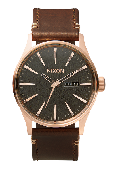 Sentry Leather - Rose Gold / Gunmetal / Brown View 1