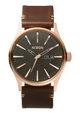 Sentry Leather - Rose Gold / Gunmetal / Brown