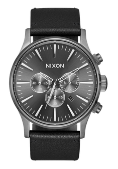 Sentry Chrono Leather - All Gunmetal / Black