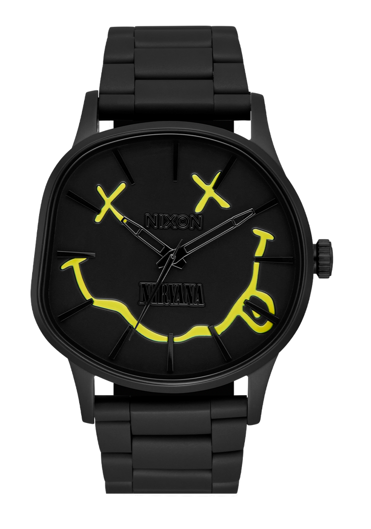 
Nixon Nirvana Sentry Wobble Watch - Analog - Matte Super Black/Black-Yellow - View 1