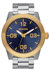 
Nixon Corporal Stainless Steel Watch - Analog - Gold / Blue Sunray - View 1