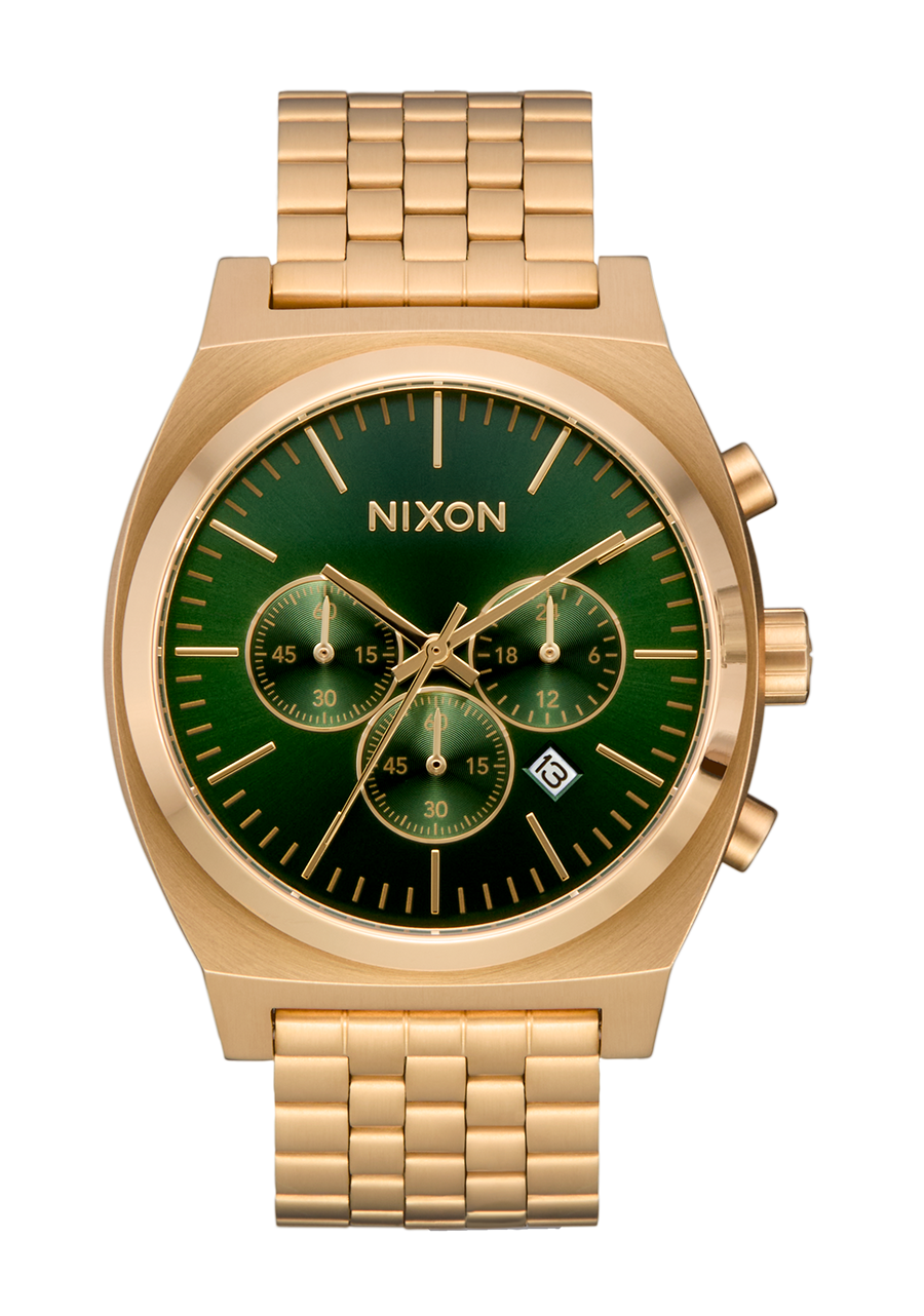 Time Teller Chrono - Gold / Green Sunray View 1