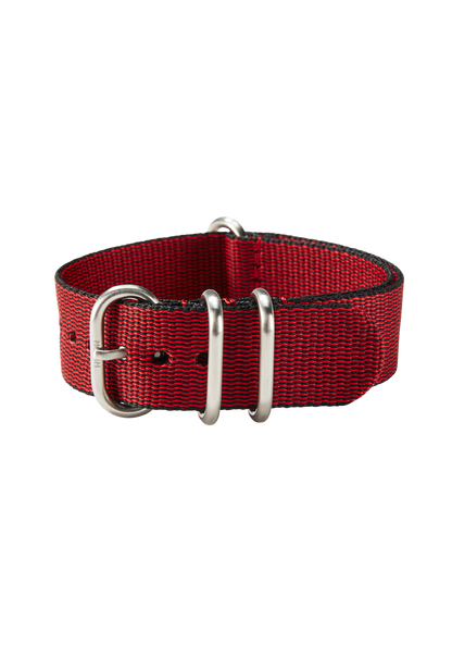 20mm Nylon #TIDE One Piece Band - Red / Black View 2