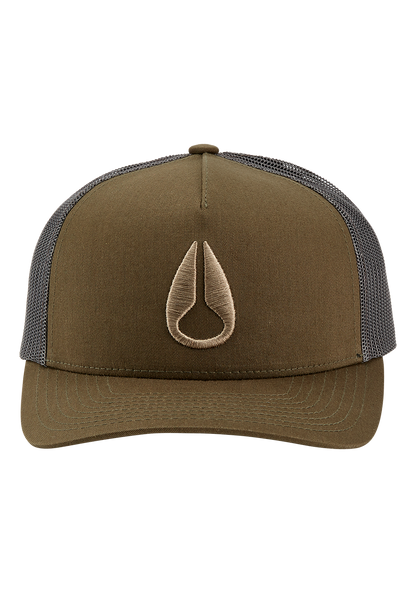 Iconed Trucker Hat - Dark Olive View 3