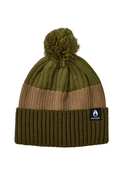 Schrader Pom Beanie - Olive / Multi View 1