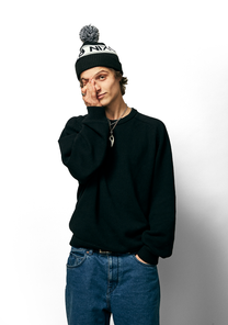 Teamster Beanie II - Black / White View 3
