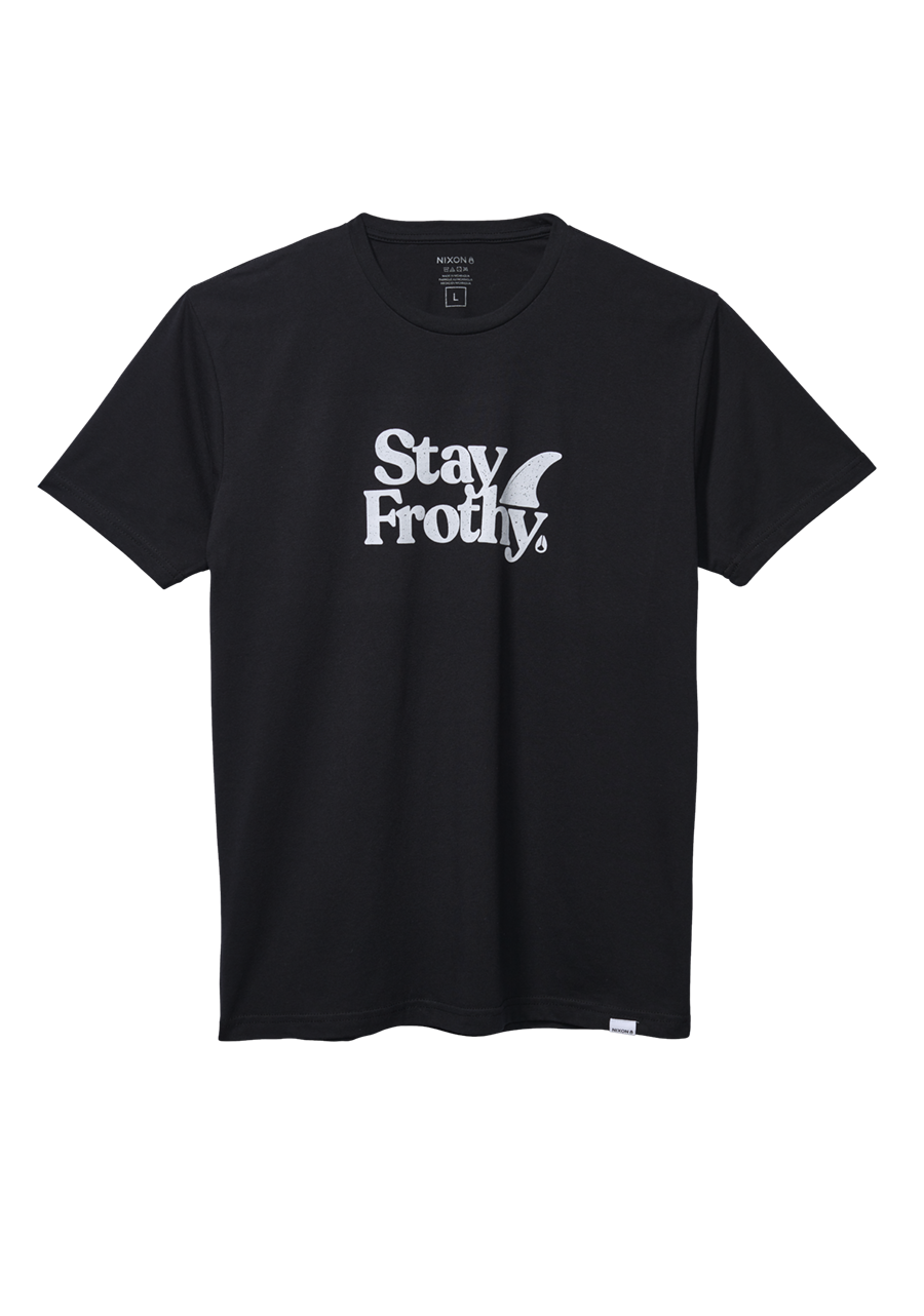 Stay Frothy Repreve® T-Shirt - Black / White View 1