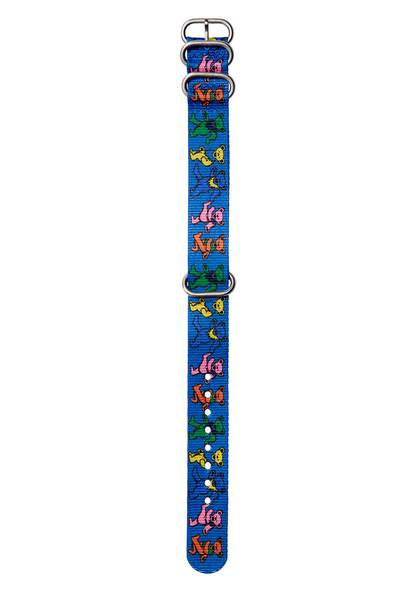 Grateful Dead 20mm Recycled NATO Band - Blue / Dancing Bears View 4